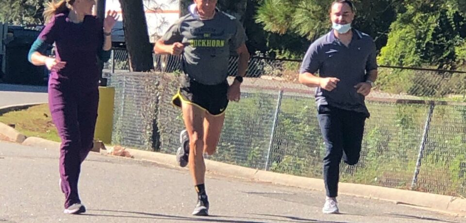 Lauren Stacy, PT, DPT runs with patient