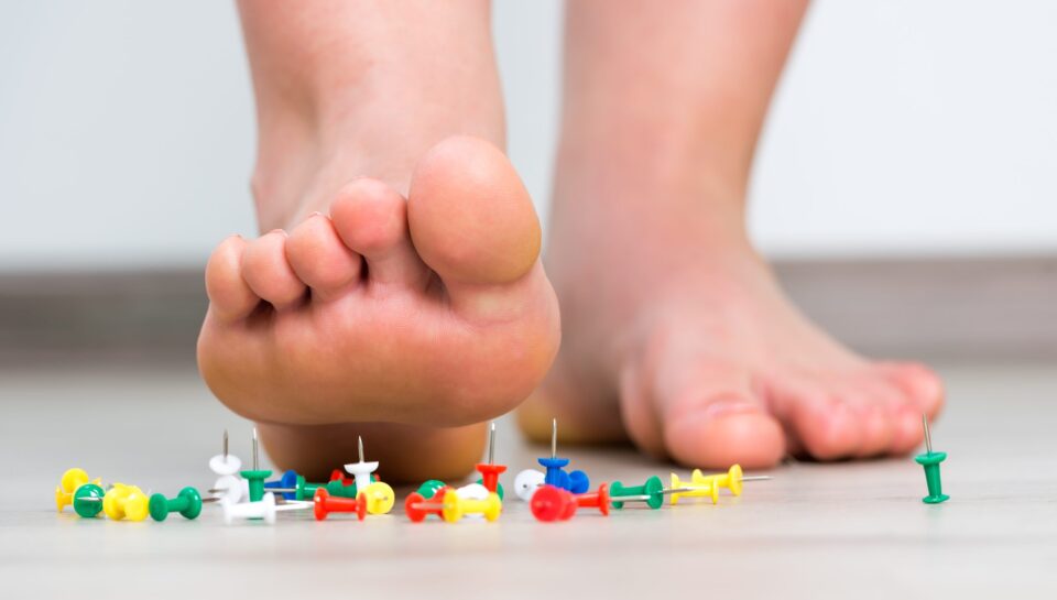 Female,Foot,Above,Colored,Pushpin