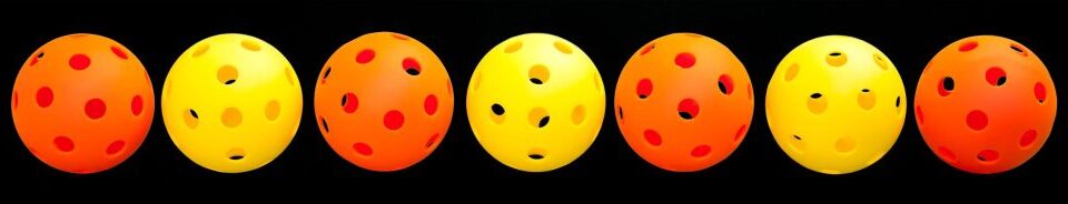 7,Pickleball,Line,Or,Border,,Alternating,Orange,And,Yellow,Balls